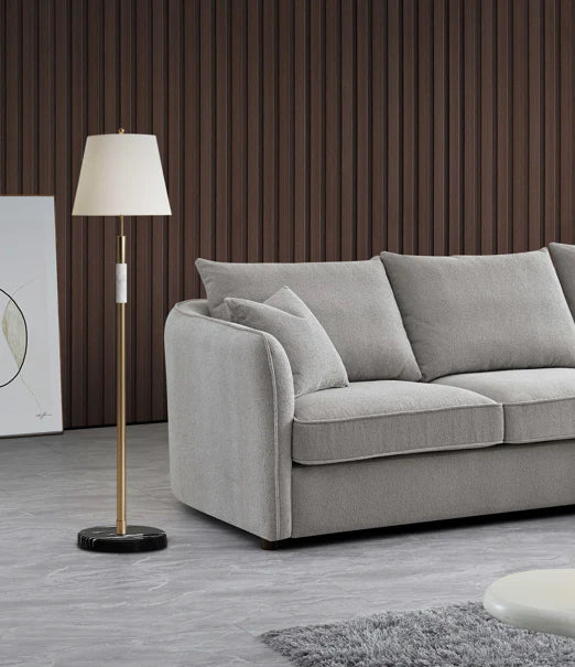 Aluxo Melby Pebble Taupe Boucle Corner Chaise Sofa | 4 Seater